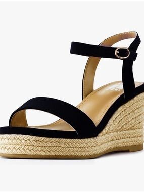 DREAMCIA Espadrilles Wedge - Black - Size 8.5